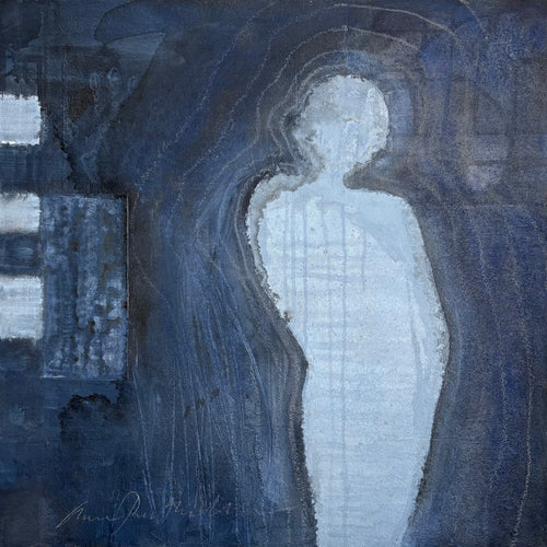 Slow Boy — mixed media original, 80x80 cm