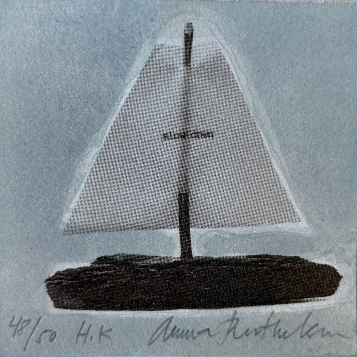 Slow Down — lithography by Anna Berthelsen