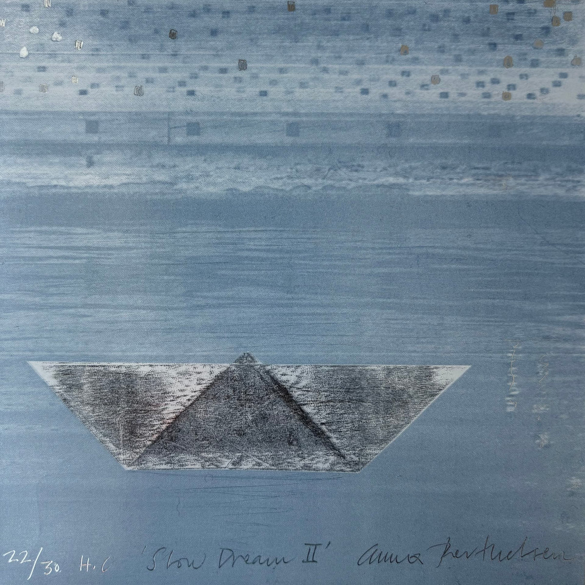 Slow Dream II — lithography on metal cardboard, 20x20 cm