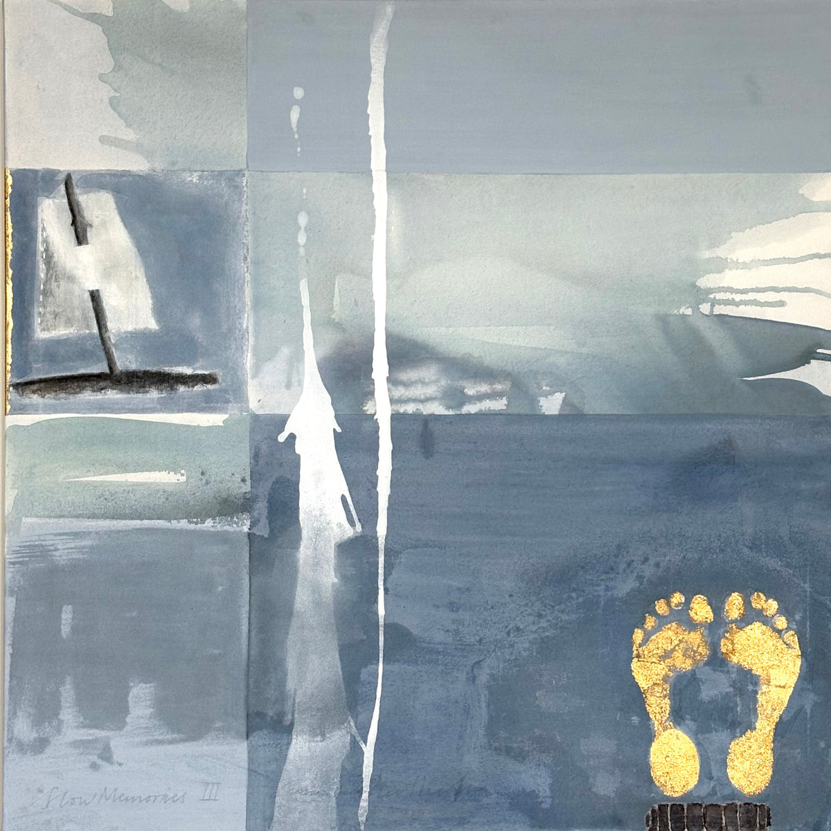 Slow Memories III — mixed media original, 100x100 cm